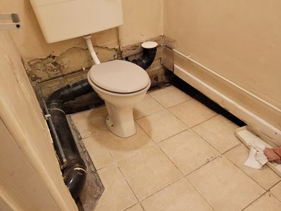 Toilet Floor Collapse — before